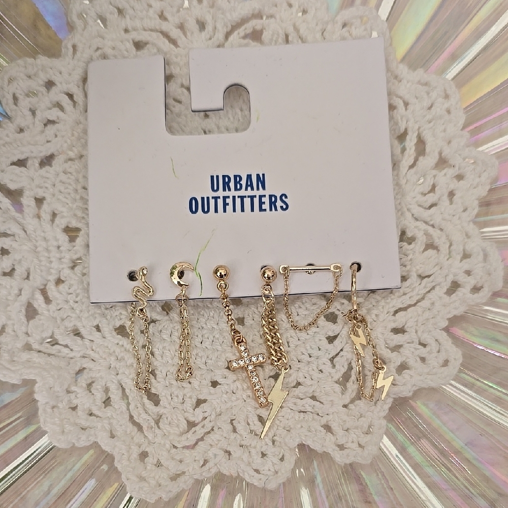 Urban Outfitters Gold Mix & Match Earring Set, NWT